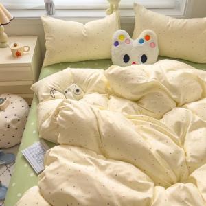 LIWAN | Infant-friendly Light Cotton Brushed Four-piece Bed Set