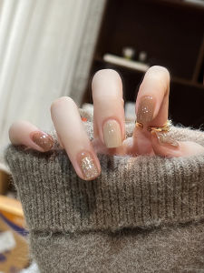 MONLEYTA | Whitening Caramel Brown Nail Polish with Sparkling Glitter