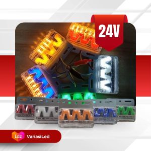 24 Volt Lampu LED Bak Samping Truk Fuso Tronton Universal - Variasi Gelombang