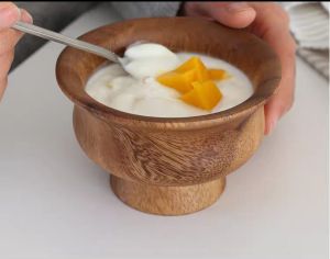 New Style Pure Solid Wood Bowl Inner Mongolia Specialty Mongolian Dinnerware Roasted Rice Bowl Yogurt Bowl Tea Set Craft