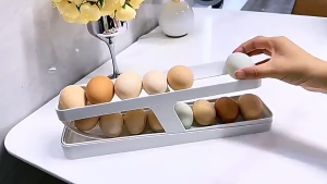 Innohut Bekas Simpanan Telur Egg Storage Egg Holder Refrigerator Automatic Scrolling Egg Rack Egg Dispenser