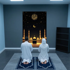 VIKAMA Islamic Home Decoration Worship Hanging Painting Banner Bedroom Living Room Pilgrimage Kneeling Wall Background
