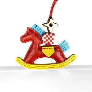 Cute PU Leather Rocking Horse Keychain/Bag Charm-Handcrafted PU Leather Vibrant Colors Cheerful Gift For Bag Accessory