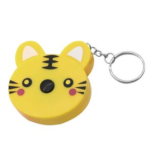 Cute Cartoon Animal Retractable Mini Tape Measure Keychain Panda Pig Frog Tiger Portable Soft Measuring Ruler Kids Stationery