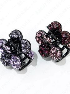 Elegant Sweet Flower Hair Clip Medium Size Czech Diamond Popular Half Hair Claw Versatile Stylish Hair Accessories for Women