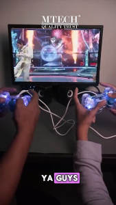 M-TECH Gamepad Vibration Double Joystick USB Gaming Controller Stick Gaming Getar Transparan Nyala