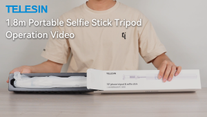 TELESIN 172cm Auto Opening Tripod Selfie Stick Bluetooth Remote Phone Holder Clip for Mobile Smartphone