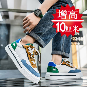 Casual Mens Shoes Increased Height 10cm 8cm 6cm New Thick Bottom Color Block Retro Sports Shoes Versatile Trendy Breathable