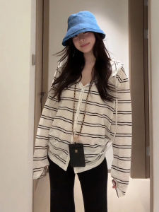 plus Size Womens Long Sleeve Hooded Striped Open Cardigan T-Shirt Lightweight Summer Korean Style Lazy Sun Protection Autumn Outerwear