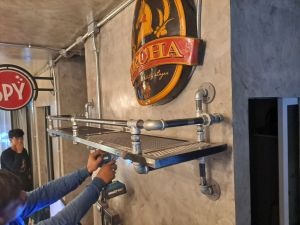 ชั้นโชว์ Pipe Loft style 140×30 cm