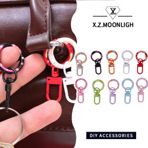 X.z. MOONLIGH สีลูกอมหัวเข็มขัดบวกหัวเข็มขัดสปริงอัลลอยแบบทำมือจี้กระเป๋าพวงกุญแจเครื่องประดับอัญมณี