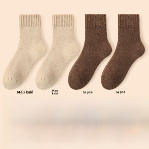 MiiOW | Tất len dày dặn mùa đông cho nữ Tất ống giữa dày dặn giữ ấm Tất dài ngủ Tất thể thao MiiOW Cat Person Polyester 45.7% Cotton Wool 37.6% Nylon 14.4%