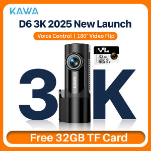 KAWA Dash cam Video Recorder D6 3K Car Camera Car DVR Voice Control Dash AUTO CameraNight Vision Dashcam 2025 New