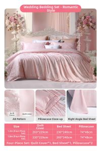 FUANNA (富安娜) | Marriage Bedding Set Pink Floral Cotton