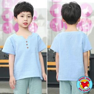 Kids Cotton Top Tees T-shirt Soft Comfortable and Stretchable Blouse for Boys and Girls 1-6 Years Old