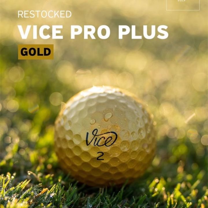 Genuine Goods Vice Golf Limited Edition Pro plus FourLayer Professional Golden Golf Ball for