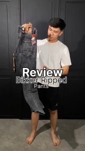 Celana Pria Jeans Panjang Black Sandwash Sobek Tidak Tembus Bahan Denim Tebal / Jeans Ripped Sobek