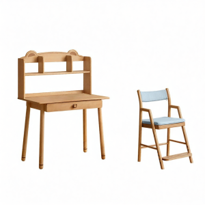 WEISHA | Bàn Học Điều Chỉnh Có Kệ Sách Gỗ Bạch Dương