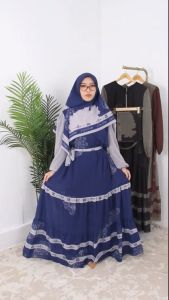 GAMIS SET HIJAB WANITA - LONGDREES MUSLIM TERBARU - BUSANA MUSLIM ( BISA COD )
