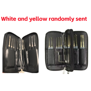 24/10Pcs Locksmith & Auto Lock Pick Tools Combo Kit for Beginners/Pros Titanium-Plated Car Unlock Extractor Set