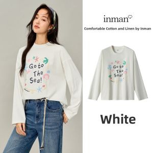 INMAN | Cartoon Letter Print Long Sleeve T-Shirt Loose Drop Shoulder