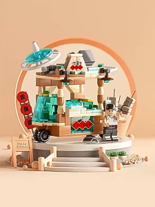 โมเดลบล็อกอาคารขนาดเล็ก รถเต้าหู้เหม็น เลโก้บล็อกอาคาร โมเดล 3 มิติ บล็อกอาคารอนุภาคขนาดเล็ก ของเล่นประกอบเพื่อการศึกษาสำหรับเด็ก