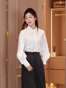 เสื้อเชิ้ตแขนยาวผู้หญิง Dona ดีไซน์ใหม่ฤดูใบไม้ร่วง ทรงหลวม สไตล์เกาหลี หรูหรา ปักลูกปัด คอโปโล