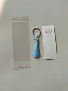 Keychain Necklace Paper Display Holder Keyring Organizers Cards Transparent Self-Sealing Bags for Making Packaging Findings