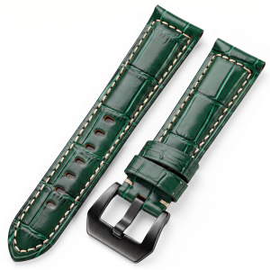 20 22 24mm Top Grain Leather Strap Alligator Grain Thick Watch Band Compatible with Panerai Mens Bracelet