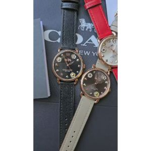 [Promo] Jam Tangan Wanita Coach 14502797 Delancey Charm Leather Strap Original Garansi 2 Tahun [✔COD][100% Authentic]