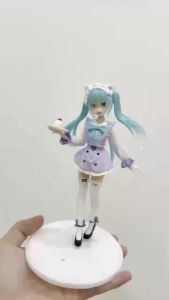 Bandai | New pretty Hatsune Miku Desktop Cute Action Figure Cat Ears Maid Ver. Cosplay Anime Figurine Kawaii Girl Model