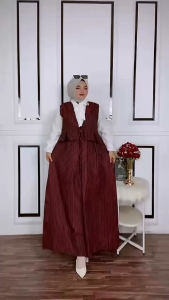 Asmara Dress Semiwoll Mix Rami Gamis Dewasa Murah Terbaru 2025 Viral Dress Wanita Kondangan Elegan