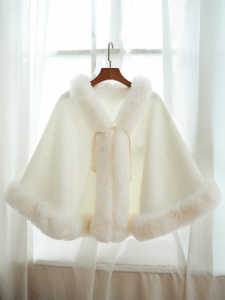 Áo Khoác Lông Cừu Dày Màu Trắng Phong Cách Trung Hoa Áo Choàng Cưới Cho Nữ Mùa Đông Phụ Kiện Thời Trang Trang Phục Dạ Hội