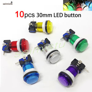 10 pcs LED Arcade Game Push Button 5V 12v Led Light Illuminated Blub Transparent With Microswitch For Arcade Game DIY PARTS