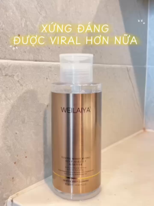 NƯỚC TẨY TRANG WEILAIYA  400ML  CHIẾT XUẤT TINH CHẤT HOA HỒNG DAMASK  DƯỠNG ẨM NGAY TRÒNG LÚC TẨY TRANG  BẢO VỆ HÀNG RÀO VI SINH CHO DA