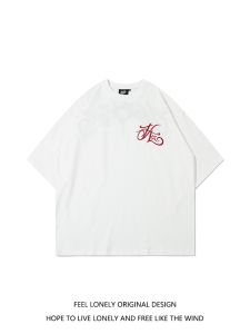 Áo Thun Cotton Tay Ngắn Dáng Rộng Phong Cách Mỹ Dành Cho Nam Và Nữ Mùa Hè Mới Về Thời Trang Đa Năng in Chữ Cotton Nguyên Chất