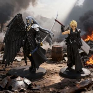 Bandai | Anime Fighting Game Action Figures Ryu Ken Masters Cloud Strife Sephiroth PVC Model Toys Dolls Room Decor Christma Gift For Boys