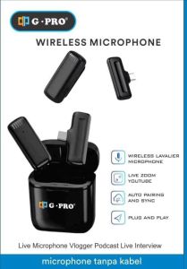 Microphone Nirkabel Lavalier Dual Wireless Mic Portable Mic Clip On Wireless