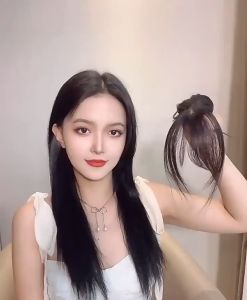 Thin Air Bangs Hair Extension Clip In Fringe Front Hairpiece Fake Bangs Ladies Wig Piece