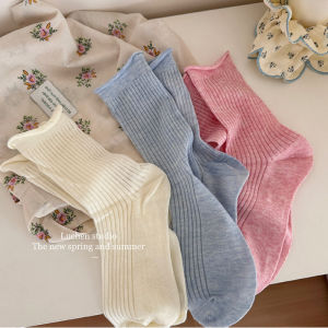 🧦KAK SHOPZ🧦ถุงเท้าผู้หญิง ถุงเท้าน่อง ถุงเท้าผ้าฝ้ายใหม่อินเทรนด์ฤดูใบไม้ผลิและฤดูร้อน ถุงน่องระบายอากาศแบบบางของญี่ปุ่น พร้อมส่ง