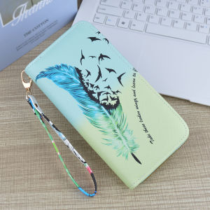 Ví Da Mềm ManYiDi Dài in Họa Tiết Hình Chữ Thập Cho Nữ Ví Đựng Tiền Xu Ví Điện Thoại Di Động Ví Da PU Mới