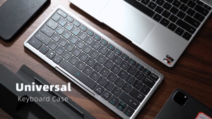 Dux Ducis OK Series Universal Bluetooth Keyboard 2-in-1 Case & Stand - Wireless Multi-Device Connection Multiple 3 Trackpad Compact Light Portable Type C Fast Charging Long Life Battery Good Quality Durable Magnetic Detachable Cover