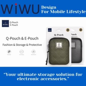WiWU E-Pouch PU Leather Water-Resistant Skin-friendly with Portable Hook Storage Carrying Bag