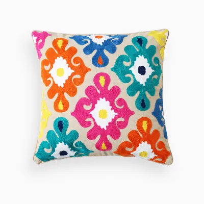 Bohemian Style Living Room Cushion Cover Rectangular Embroidered Backrest