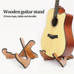 1pc Functional Portable Wooden Guitar Stand Holder Display Rack For Acoustic Guitar Bass Electric Guitar Classical Guitar