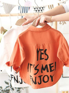 New 2023 White Long Sleeve Shirt Childrens Clothing for Boys And Girls Toddler Kids Fashionable Top Spring Summer Kids Outfit