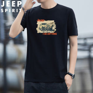 Áo Thun Nam Jeep Spirit Mùa Hè Tay Ngắn Cổ Tròn Rộng Rãi Thoải Mái Thường Ngày Đa Năng Cơ Bản Áo Lót Cotton Polyester