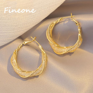 Korean Irregular Mesh Crystal Earrings: Hollow Hoop Earrings for Women 2023 Fashion Elegant Crystal Jewelry Accessories