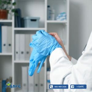 Nitrite Gloves ถุงมือยางสี food grade ถุงมือไนไตร กันน้ำ ไม่มีแป้ง ถุงมืออเนกประสงค์ บรรจุ 100ชิ้น