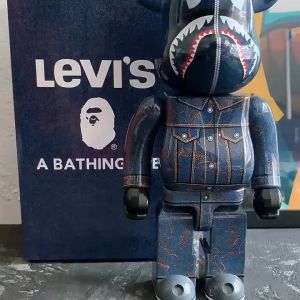 Bearbrick 400 หมีคูเปอร์ริก ABS รุ่นร่วมเทรนด์ Bape ปลาฉลามลายพราง mmj Fujiwara hiroshi ความมั่งคั่งโครงกระดูก